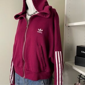 Burgundy Cropped Hoodie